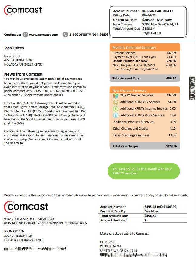  Minol USA business utility bill 
